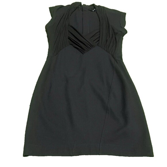 French Connection Little Black Dress Cap Sleeve Size 8 faux Wrap - Picture 4 of 10